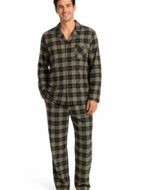NWT Comfort Zone Men’s Pajama Set in Taupe/Black